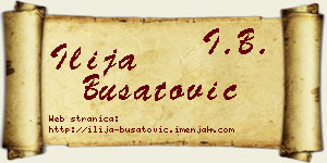 Ilija Bušatović vizit kartica